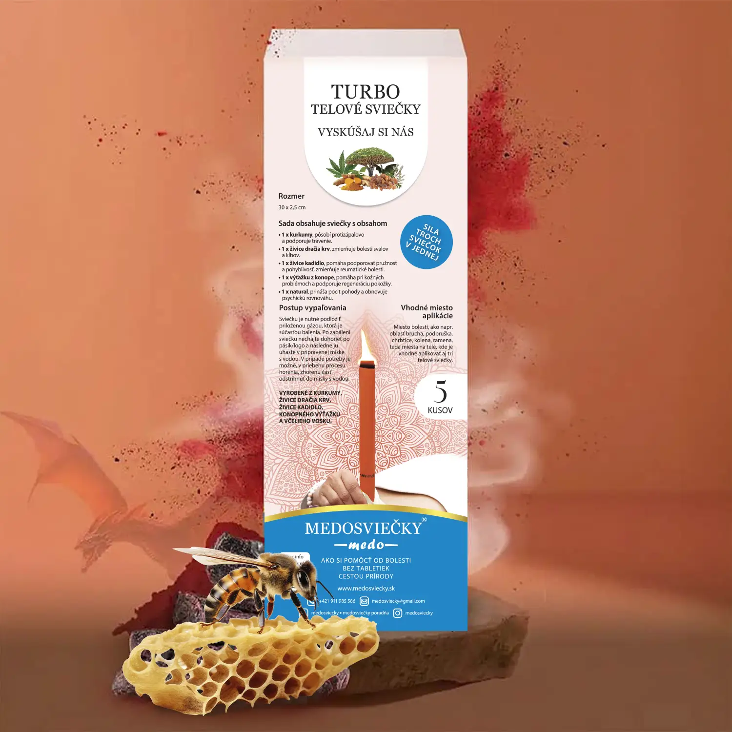 Turbo telové sviečky Vyskúšaj si nás - Medosviečky Ján Melich